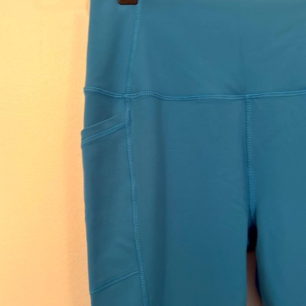 Women's RBX Blue Leggings, Side Cargo Pockets, L - Picture 3 of 5
